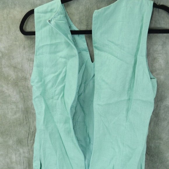 EUC Spenser Jeremy Petites VINTAGE Mint Green Dress/Jacket 100% LINEN Size 8 - Picture 9 of 13
